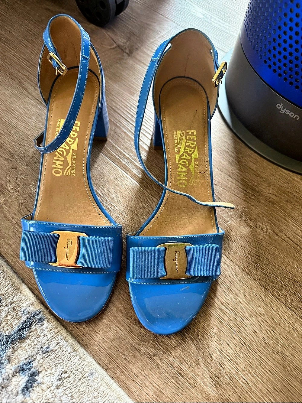 Ferragamo Blue Bow Heels